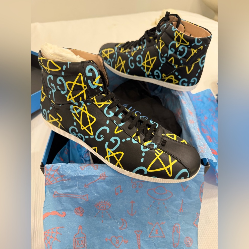 Gucci Ghost Sneakers Apollo GG Men’s 11.5 Hi Top New In Box